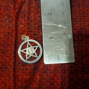 Sterling silver Moonstone Pentacle pendant